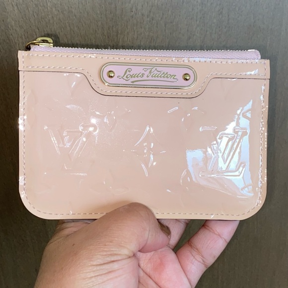 Authentic LOUIS VUITTON Monogram Vernis Coin Key Case Cles Pink - Picture 5 of 16